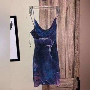 Fashion Nova Backless Dress in Blue and Purple